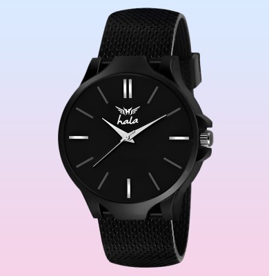 HALA 1045 Black Watch| Minimalist | Premium | Silicon Strap | Water Resistant Analog Watch  - For Men