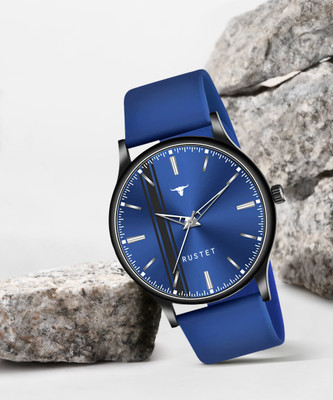 RUSTET LD-BL054-BLUE LD-BL054-BLU Blue Silicone Strap Men Analog Watch  - For Men