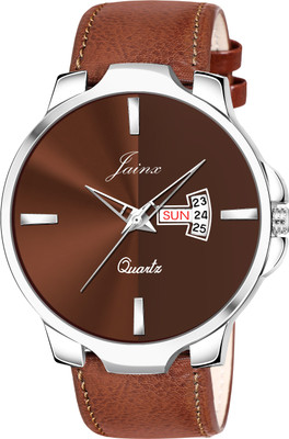 JAINX JM7132 Brown Day and Date Function Dial Leather Strap Analog Watch  - For Men