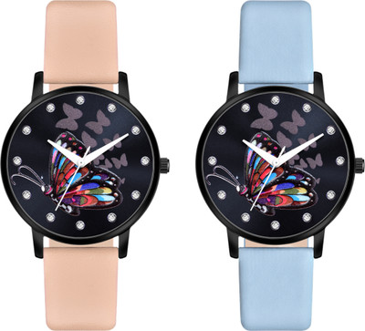 Fentex Best quality combo analog watch with leather strap & trending design Best quality combo analog watch with leather strap & trending design Analog Watch  - For Girls