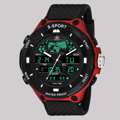 Joymart 9084 Chronograph Multifunctional Sport Metal Body fashionable wrist watch Analog-Digital Watch  - For Men & Women