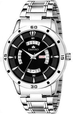 EMPERO EMPERO Working Day & Date Display Stainless Steel Chain With Black Dial Analog Watch  - For Men