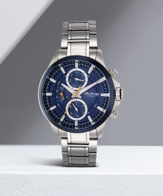 Titan NP90104KM01 Octane Blue Dial Quartz Multifunction Stainless Steel Strap Analog Watch  - For Men