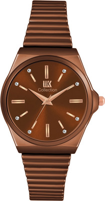 IIK Collection IIK-3168W Round Formal Brown Studed Dial with Brown Bracelet Strap Analog Watch  - For Women