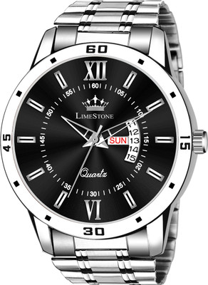 LIMESTONE Day and Date Functioning Steel Strap New Quartz Analog Watch  - For Men