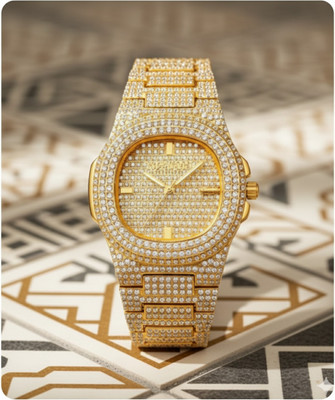 Fanish fashion Aurora Royale Men's Analog Luxury Watch (Gold, Full Crystal) Luxury watches series 2 Analog Watch  - For Men