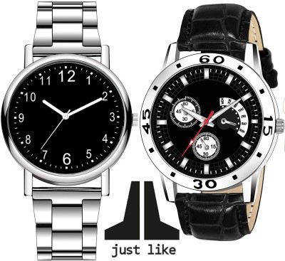 just like c-222 Steel Strap And Leathers Strap Wrist Analog Watch Analog Watch  - For Boys