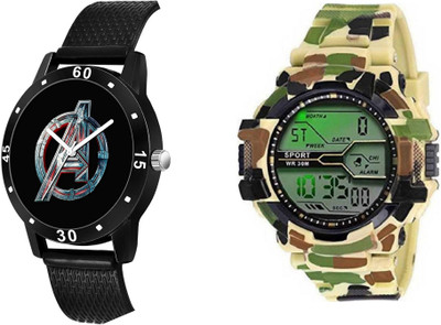 Brostin Elegent Look Yellow Military men's Watch_Combo_WTH-BLACK-AVGR Analog-Digital Watch  - For Men
