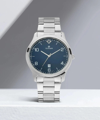 Titan Titan Workwear Midnight Blue Dial Silver Stainless Steel Strap Analog Watch  - For Men