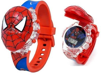 Avanturis Kids Digital Watch Kids Cartoon Theme Watch | Spider man Disco Light Design Watch Digital Watch  - For Boys & Girls