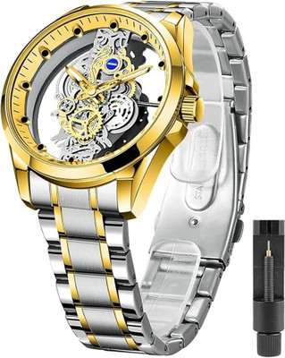 GATRADES MSG2879 Skelaton dial transparent shining glasses trending analog watch Analog Watch  - For Men
