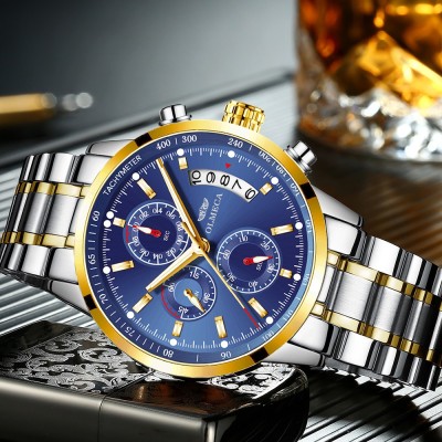 Olmeca Aqua Imperial Aesthetic Royal Luxury Blue Chronograph All Inside Dials Working Three-Eye Six-Needle Analog Watch  - For Men