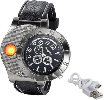RZON Electric Flameless Lighter Watch Wrist Watch Electric Flame Lighter Analog Watch  - For Men