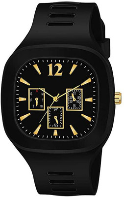 Ornate Square Dial Analog Watches with Silicon Strap square analog watch Analog Watch  - For Boys