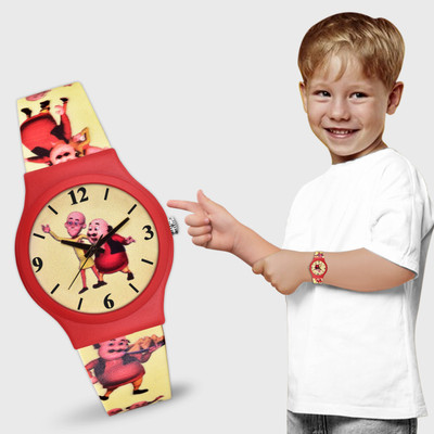 Loretta LT-725 Waterproof Red & Yellow Sillicone Belt Analog Watch  - For Boys