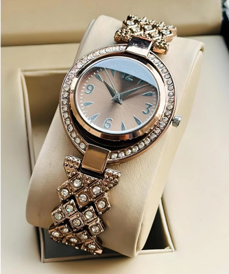 MIRSHO DRW0034 Diamond Fitted Double Frame Analog Watch  - For Women