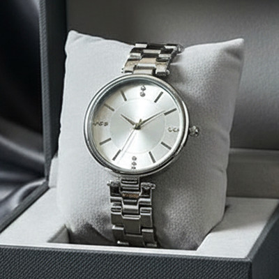 kairova KRW011_MA-SILVER Luxury Silver Dial Silver Strap with Crystal Markers Watch for Women & Girls Analog Watch  - For Women