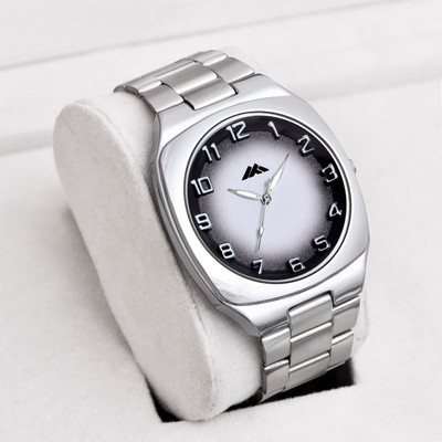 Loretta LT-413 Modern Square Face Arabic Numerals White Dial With Silver Stainless Steel Chain Analog Watch  - For Men
