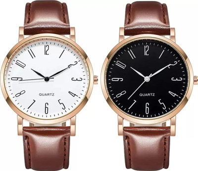 ETLIS Classic Design Rose Gold Case Combo Classic Design Rose Gold Case Combo Analog Watch  - For Men