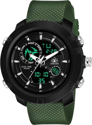 ZEKU 9063 DUAL TIME GREEN Chronograph Multifunctional Sport Green Light LED fashionable wrist watch Analog-Digital Watch  - For Men