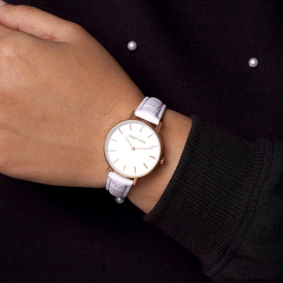 Joker & Witch Joker and Witch Ariana Rosegold White Croc Strap Watch Analog Watch  - For Women
