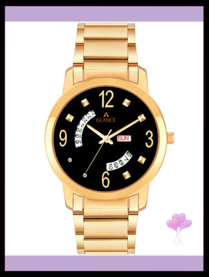 Aglance ASTRO 1584BK DAY & DATE FUNCTIONING GOLD PLATED WATCH FOR MENS ASTRO 1584BK DAY & DATE FUNCTIONING GOLD PLATED WATCH FOR MENS Analog Watch  - For Men
