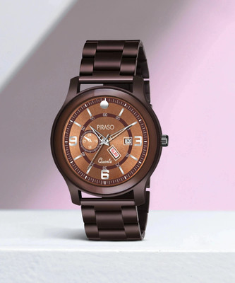 PIRASO C19 BROWN New Latest Stunning Brown Dial & Brown Chain With Day And Date Functioning Analogue Watch For boys Analog Watch  - For Men