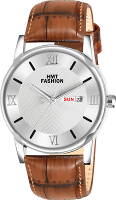 Hmt Fashion Round Dial Quartz Movement Leather Strap Watch Formal Analog Watch  - For Men
