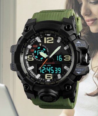 Diaggro 1155 Top-choice: New 1155 Green Analog-Digital Sports Watch Analog-Digital Watch  - For Men