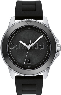 Calvin Klein Aqueous Calvin Klein Aqueous Qtz Basic Calendar Black Round Dial Men's Watch / Analog Watch  - For Men