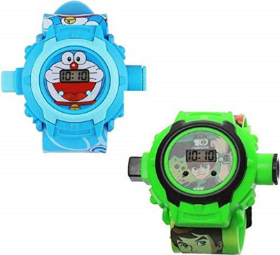 BRIJBAZAAR Ben10 & Doraemon Projector Watch For Kids (Combo) Digital Watch  - For Boys & Girls