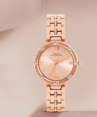 French Connection IRIS IRIS Rose Gold Sunray Dial | Gift Set Jewellery Watch | FCB5RGM Analog Watch  - For Women