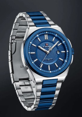 Alix Silver and Blue Sports Date Clock with Luminous Hands Men’s Watch Analog Watch  - For Men