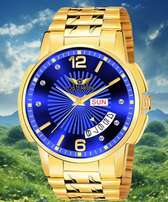 LOIS CARON LCS-8557 Original Gold Plated Day & Date Functioning for Boys Analog Watch  - For Men