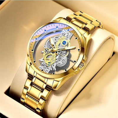Amigos SKELETON DIAL TRANSPARENT SHINING GLASS ON BOTH SIDE DIAL STAINLESS STEEL Skeleton dial Transparent Shining Glass stainless Steel Analog Watch  - For Men