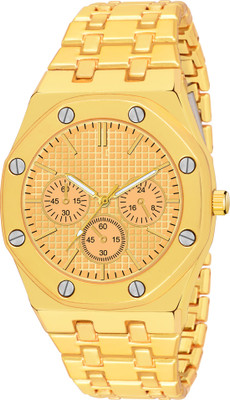 TERIZLA Square Analog Casual,Formal Gold Wrist Watch for Men Analog Watch  - For Men