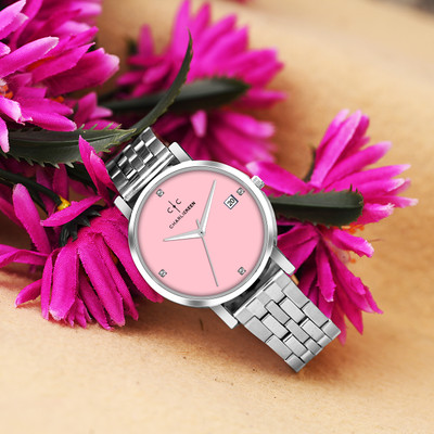 CHARLIEKEEN Ballerina Pink dial Date Display Analog Watch  - For Women
