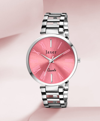 Jaxer Party Pink Dial Steel Chain Analog Watch  - For Women
