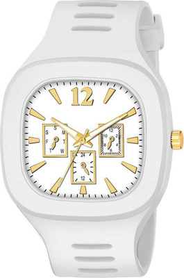 Tekzie Square Black Dial Analog Silicone Strap Stylish Casual Analog Watch  - For Men & Women