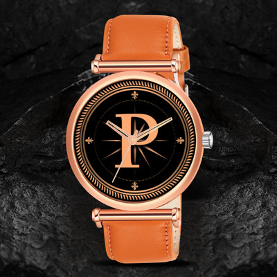PRATHSY ALPHA-P-RLX-M-RG-TEN-PL-1 Alpha Heritage Collection P Brown Strap Watch for Man & Boys Analog Watch  - For Men
