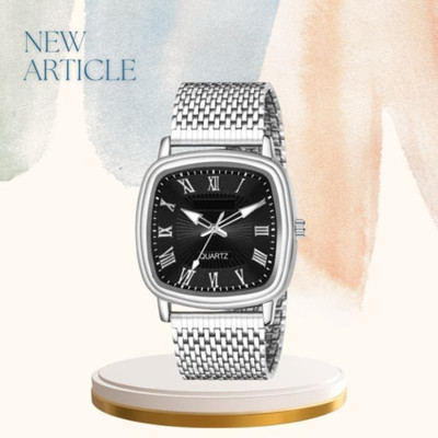 house of common Classic Chain Stainless Steel Square Quartz Analog Watch  - For Men