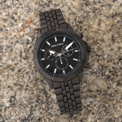 Joker & Witch AIRE ALL BLACK PU STRAP WATCH Analog Watch  - For Men
