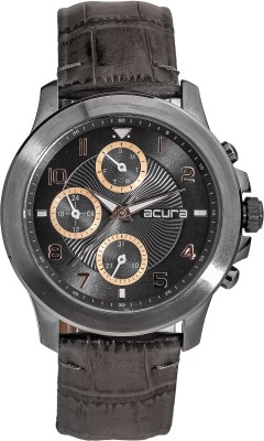 Acura Dark Grey Dial Leather Strap Analog Watch ACURA Analog Watch  - For Men & Women