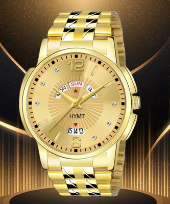 HYMT HMTY-7008 ORIGINAL GOLD PLATED DAY & DATE FUNCTIONING FOR BOYS Analog Watch  - For Men