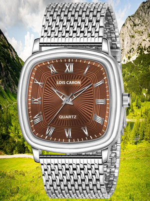 LOIS CARON LCS-4270 Brown Dial and Silver Stainless Steel Chain for Boys Analog Watch  - For Men