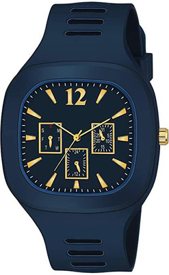 Ornate Square Dial Analog Watches with Silicon Strap square analog watch Analog Watch  - For Boys