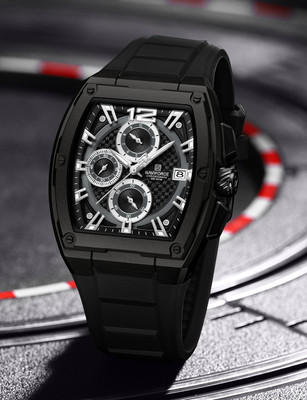 NAVIFORCE NF8050 Black chronograph dial with soft stylish silicon strap Analog Watch  - For Men