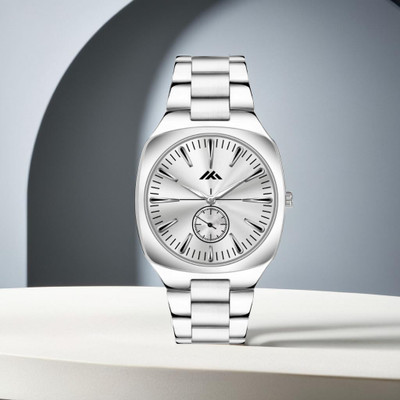 Zabby Allen ZB-812 Luxury Silver Dial with Chronograph Square Case Design Stainless Steel Gents Analog Watch  - For Men