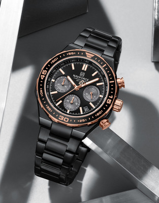NAVIFORCE Unique temperament Black bracelet strap with black chronograph dial Analog Watch  - For Men