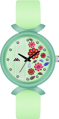 CRESTLONE Unique Colorful Flower Design Dial Slim Silicone Belt Unique Colorful Flower Design Dial Slim Silicone Belt Analog Watch  - For Girls